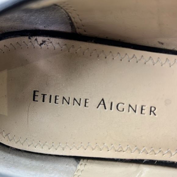 Etienne Aigner Women's Black Leather Loafer Shoe with Bow - Picture 4 of 8